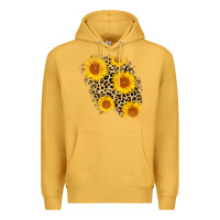 Mustard leopard sunflower patch Premium Hoodie - AdoDesignShop