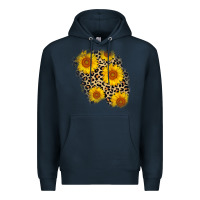 Navy leopard sunflower patch Premium Hoodie - AdoDesignShop