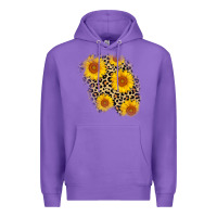 Purple leopard sunflower patch Premium Hoodie - AdoDesignShop