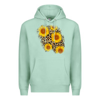 Seafoam leopard sunflower patch Premium Hoodie - AdoDesignShop
