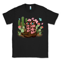 Black cowboy boots with cactus Classic Tee - MaliasSmallBusiness