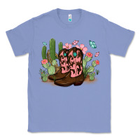 Colony Blue cowboy boots with cactus Classic Tee - MaliasSmallBusiness