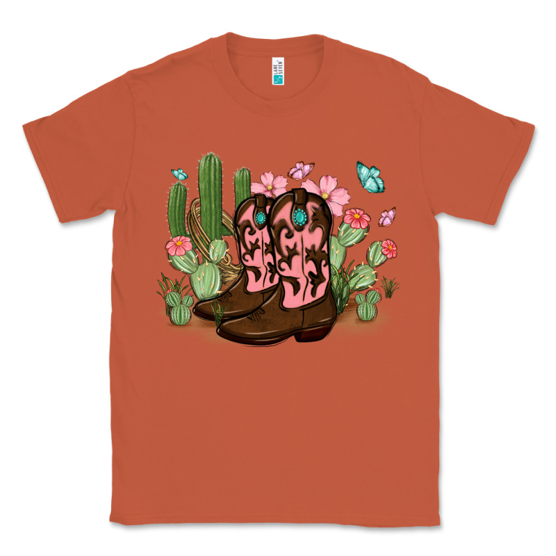 Cowboy Boots With Cactus Classic Tee by MaliasSmallBusiness | Teevron