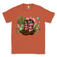 Copper cowboy boots with cactus Classic Tee - MaliasSmallBusiness