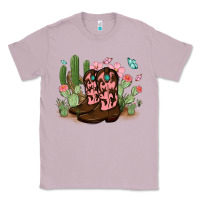 Lilac cowboy boots with cactus Classic Tee - MaliasSmallBusiness