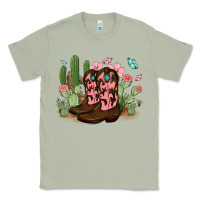 Matcha cowboy boots with cactus Classic Tee - MaliasSmallBusiness