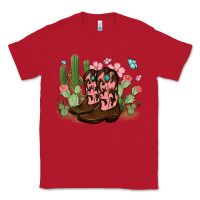 Red cowboy boots with cactus Classic Tee - MaliasSmallBusiness