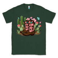 Sports Green cowboy boots with cactus Classic Tee - MaliasSmallBusiness