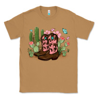 Toasted Coconut cowboy boots with cactus Classic Tee - MaliasSmallBusiness