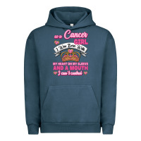 Pigment Midnight Navy As A Cancer Girl I Was Born With My Heart On My Sleeve And A Mouth Urban Hoodie - Jasminsmagicworld