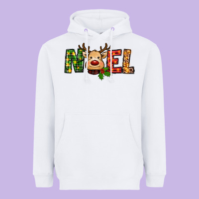 Reindeer Noel Christmas Heavyweight Hoodie Designed By Ranaportraitstore