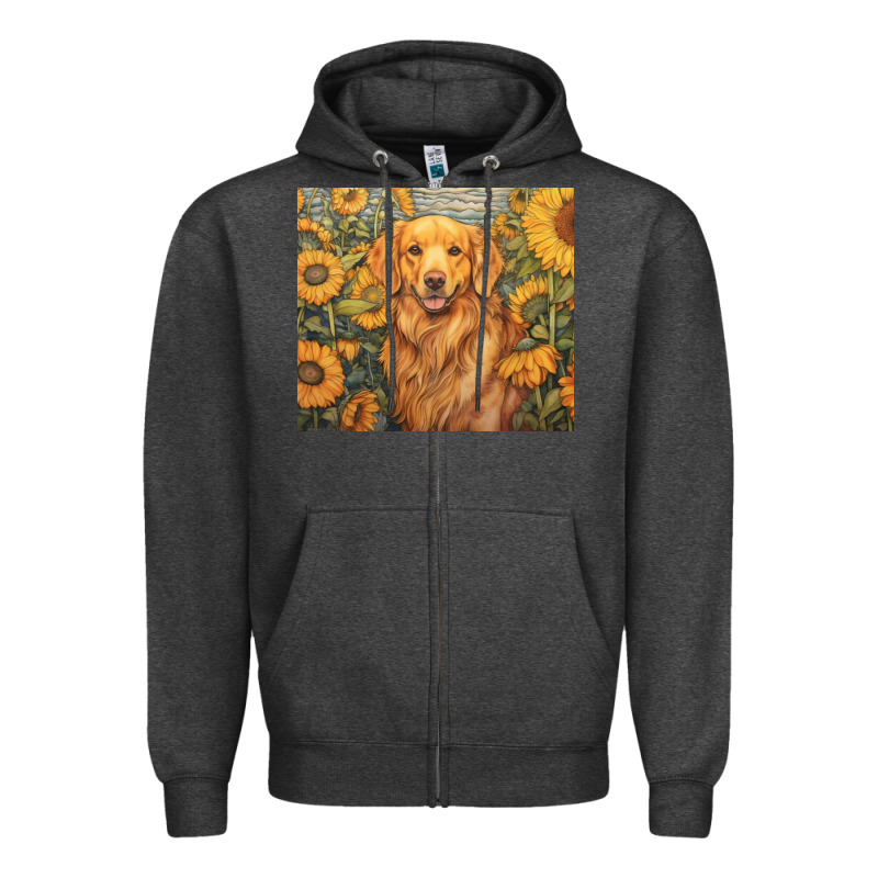 Golden Retriever Zipper Hoodie by Unal Design | Teevron