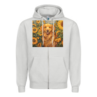 Dove Grey golden retriever Zipper Hoodie - Unal Design