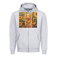Heather Grey golden retriever Zipper Hoodie - Unal Design