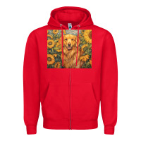 Red golden retriever Zipper Hoodie - Unal Design