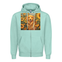 Seafoam golden retriever Zipper Hoodie - Unal Design