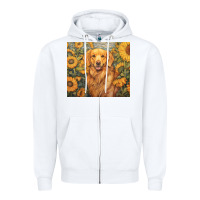 White golden retriever Zipper Hoodie - Unal Design