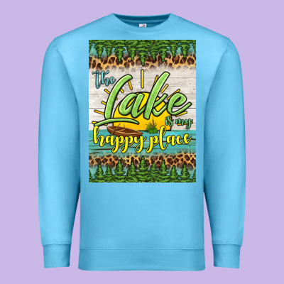 The Lake Is My Happy Place Air Freshener Premium Sweatshirt Designed By Hra Design Shop
