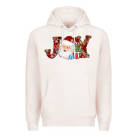 Pale Pink joy christmas santa Premium Hoodie - AdoDesignShop