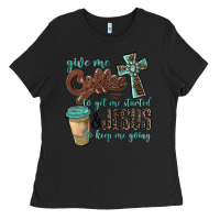 Black give me coffee to get me started & jesus to keep me going Ladies Tee - BarkalooDesign