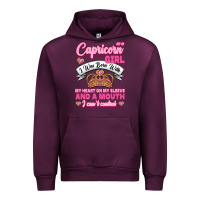 Mauve Wine As A Capricorn Girl I Was Born With My Heart On My Sleeve And A Mouth Urban Hoodie - Jasminsmagicworld