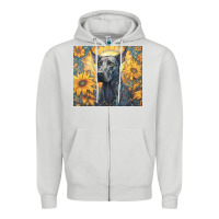 Dove Grey great dane Zipper Hoodie - Unal Design