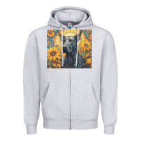 Heather Grey great dane Zipper Hoodie - Unal Design