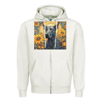 Oatmeal Heather great dane Zipper Hoodie - Unal Design