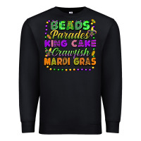 Black beads parades king cake crawfish mardi gras Premium Sweatshirt - FaDigitalArtStudio