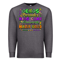 Charcoal Heather beads parades king cake crawfish mardi gras Premium Sweatshirt - FaDigitalArtStudio