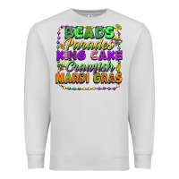 Dove Grey beads parades king cake crawfish mardi gras Premium Sweatshirt - FaDigitalArtStudio
