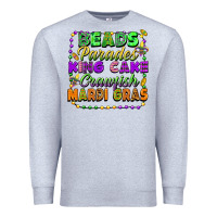 Heather Grey beads parades king cake crawfish mardi gras Premium Sweatshirt - FaDigitalArtStudio