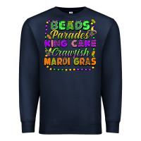 Navy beads parades king cake crawfish mardi gras Premium Sweatshirt - FaDigitalArtStudio