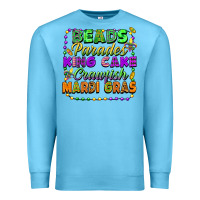 Ocean Blue beads parades king cake crawfish mardi gras Premium Sweatshirt - FaDigitalArtStudio