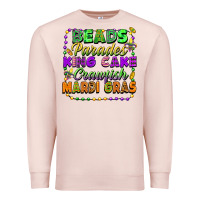 Pale Pink beads parades king cake crawfish mardi gras Premium Sweatshirt - FaDigitalArtStudio