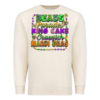 Sandshell beads parades king cake crawfish mardi gras Premium Sweatshirt - FaDigitalArtStudio