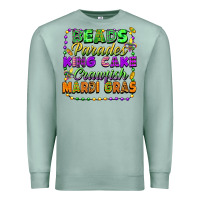 Seafoam beads parades king cake crawfish mardi gras Premium Sweatshirt - FaDigitalArtStudio