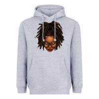 Heather Grey afro locs messy bun Heavyweight Hoodie - texasbilliewilder