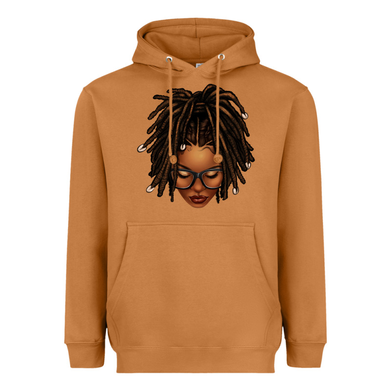 Afro Locs Messy Bun Heavyweight Hoodie by texasbilliewilder | Teevron