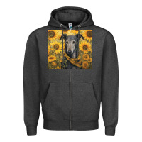 Charcoal Heather greyhound Zipper Hoodie - Unal Design