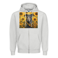 Dove Grey greyhound Zipper Hoodie - Unal Design