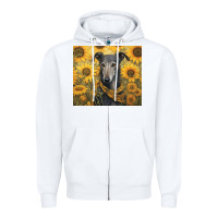 White greyhound Zipper Hoodie - Unal Design