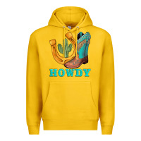 Lemon howdy turquoise cowboy boots horseshoe Premium Hoodie - AdoDesignShop