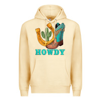 Pina Colada howdy turquoise cowboy boots horseshoe Premium Hoodie - AdoDesignShop