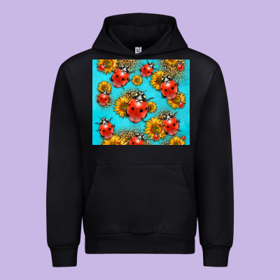 Western Sunflowers Ladybug Urban Hoodie Designed By Lillyallendesigns