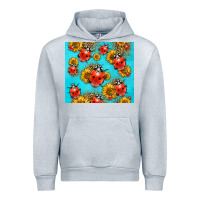 Heather Grey Western Sunflowers Ladybug Urban Hoodie - LillyAllenDesigns