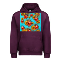 Mauve Wine Western Sunflowers Ladybug Urban Hoodie - LillyAllenDesigns