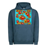 Pigment Midnight Navy Western Sunflowers Ladybug Urban Hoodie - LillyAllenDesigns