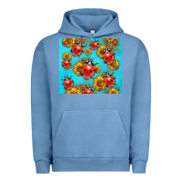 Pigment Pebble Blue Western Sunflowers Ladybug Urban Hoodie - LillyAllenDesigns