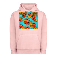 Pigment Salmon Western Sunflowers Ladybug Urban Hoodie - LillyAllenDesigns